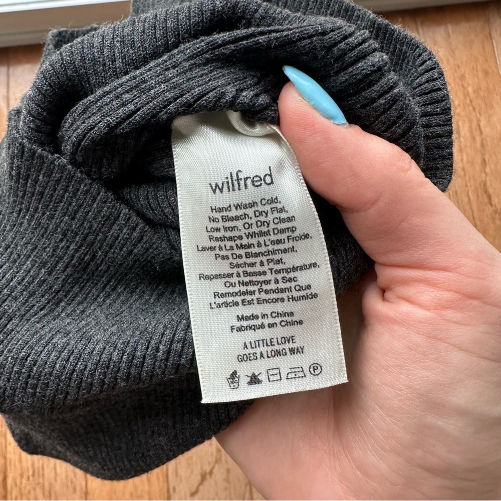Aritzia Wilfred Knit Cut out Top Charcoal Grey - Picture 4 of 6